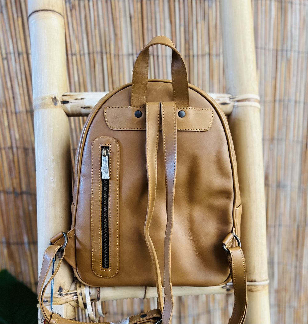 Handwoven Wool/Leather Mini Backpack — Perfect Harmony Hawaii Handwoven Wool/Leather Mini Backpack — Perfect Harmony Hawaii